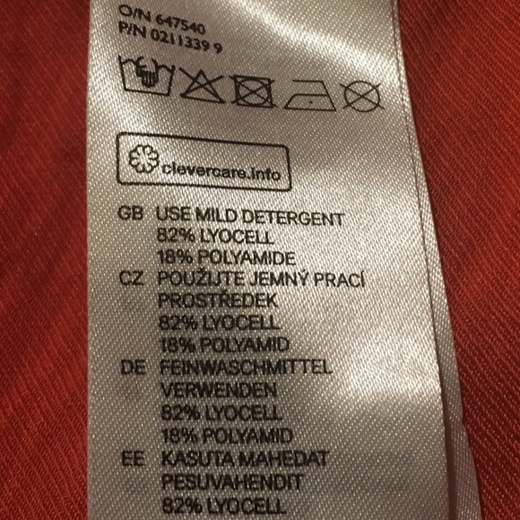 H&M orange, high low dress with gold collar - Picture 7 of 8